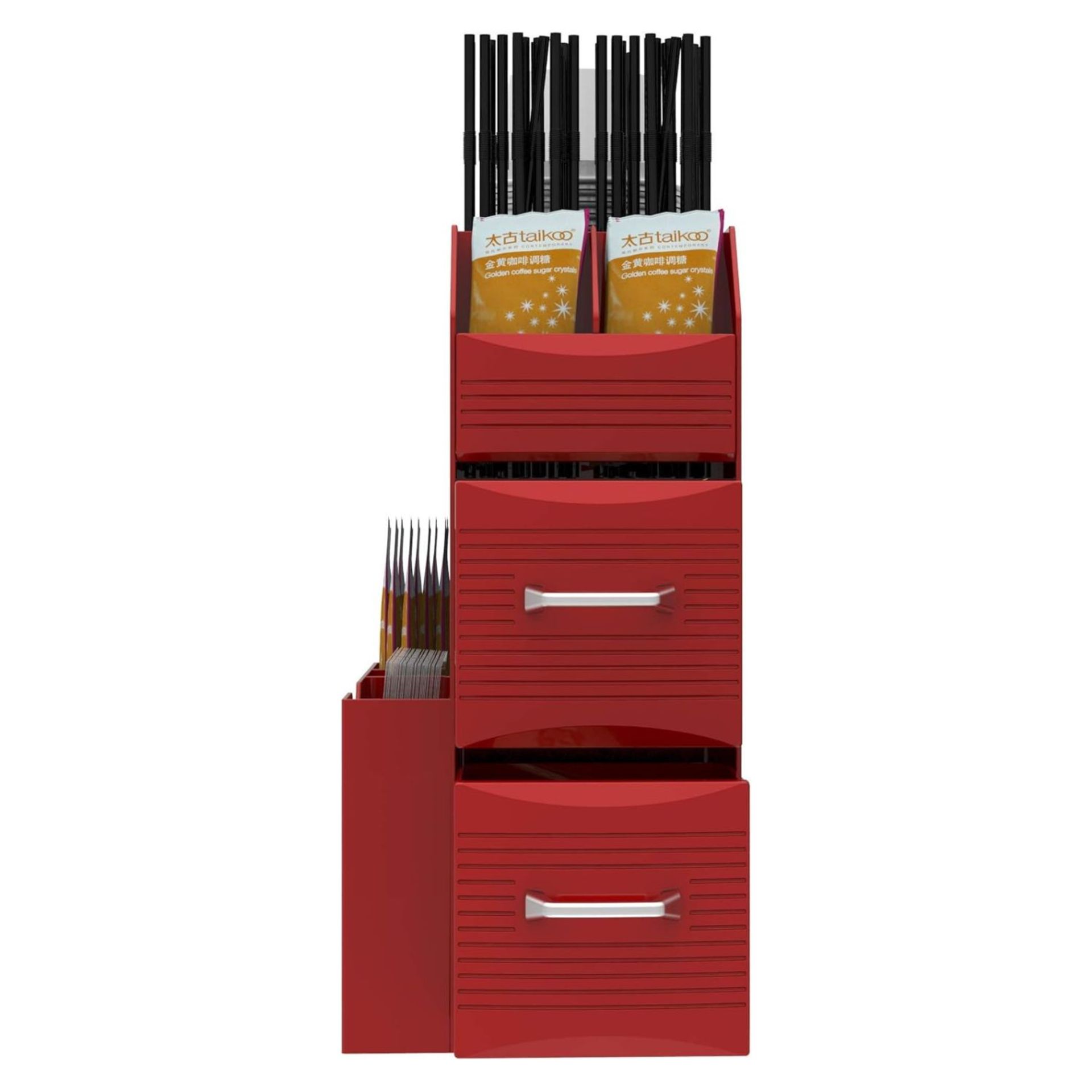 FULL PALLET OF RED HALTER COFFEE ACCESSORIES CADDY ORGANIZER - 9 COMPARTMENTS AND 2 DRAWERS - Image 5 of 6
