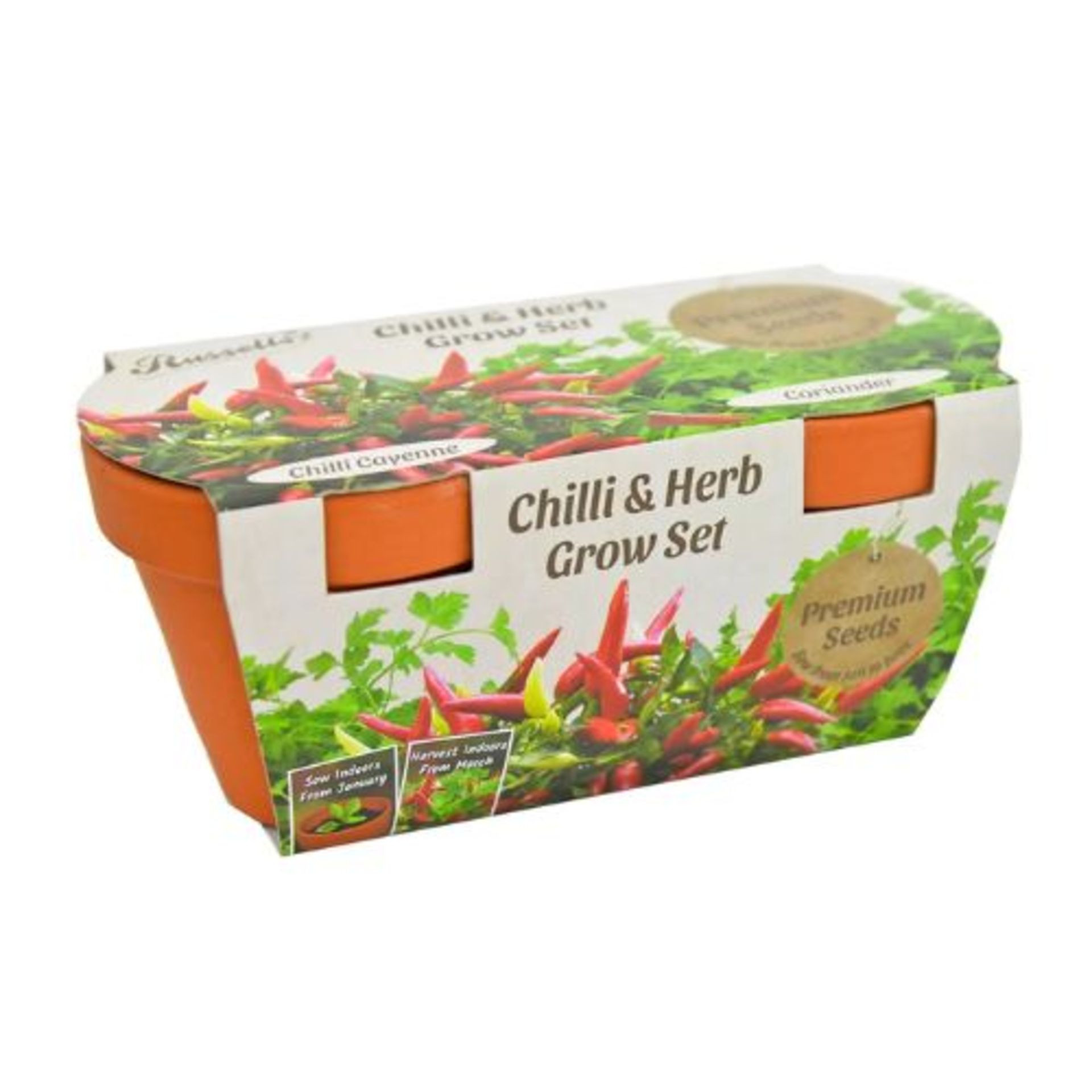 20 X NEW RUSSELLS TWIN TERRACOTTA GROW SETCHILLI & HERB 6S