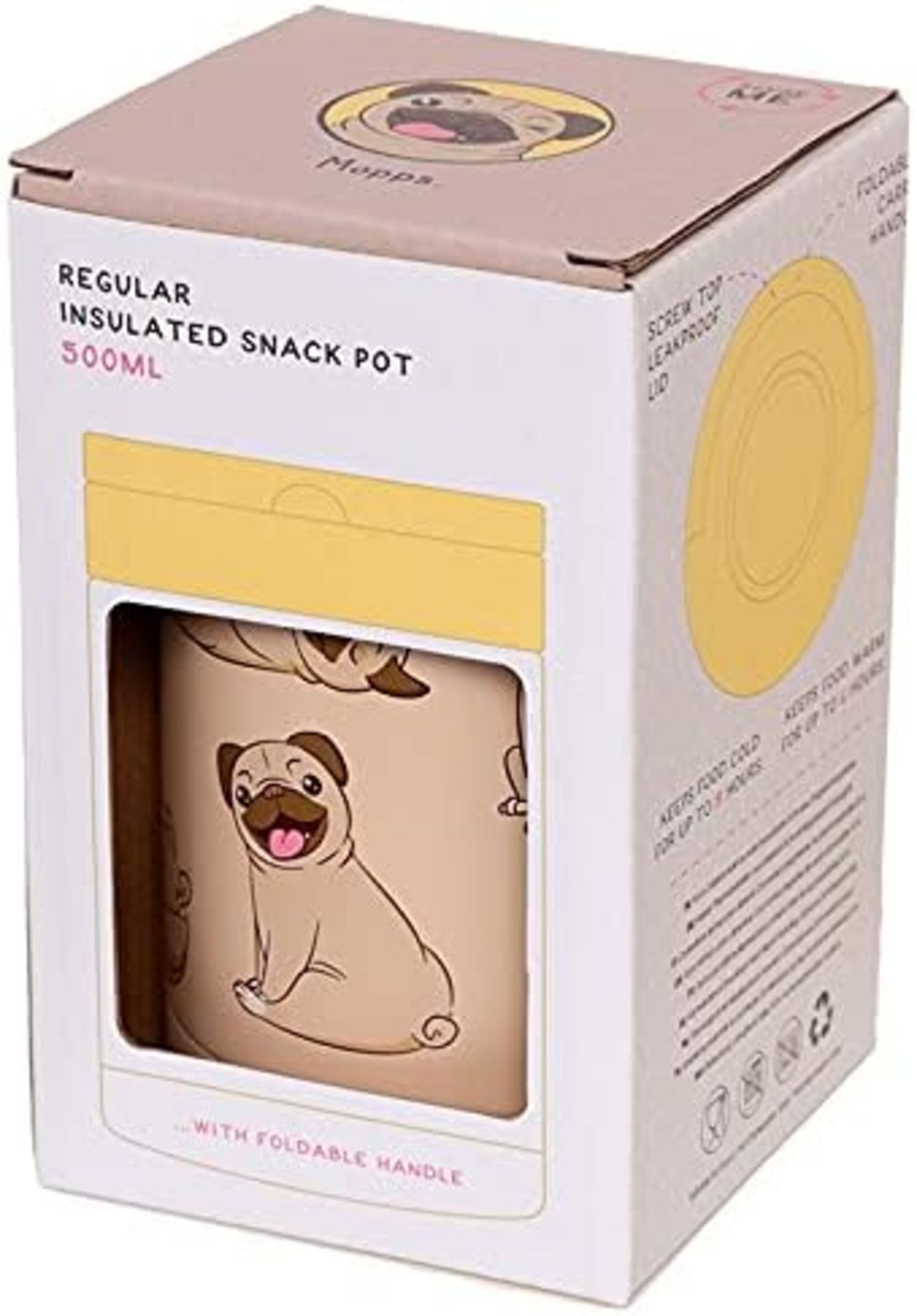 20 X NEW PUG HOT & COLD LUNCH POT 500ML - Image 2 of 4