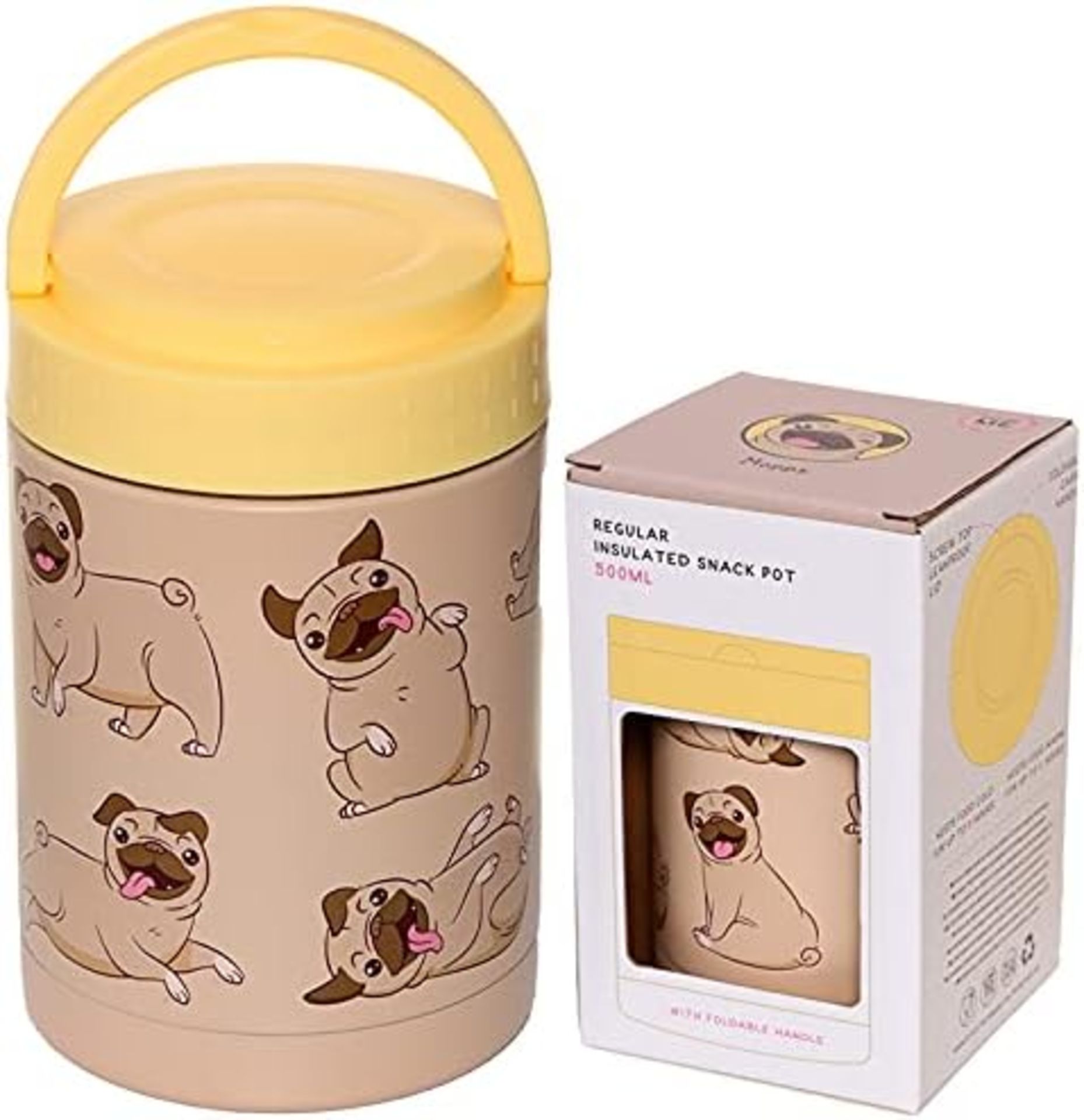 16 X NEW PUG HOT & COLD LUNCH POT 500ML - Image 4 of 4