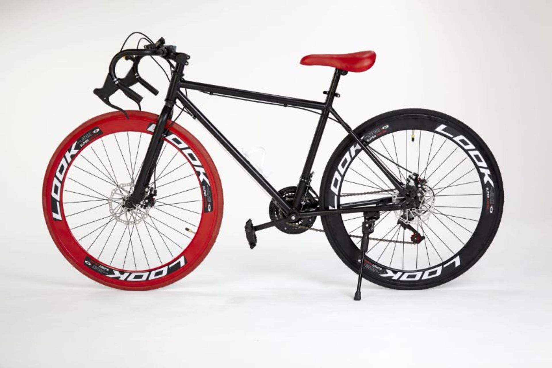 RED/BLACK STREET BIKE WITH 21 GREAR, BRAKE DISKS, KICK STAND, COOL THIN TYRES COMES BOXED - Image 5 of 10