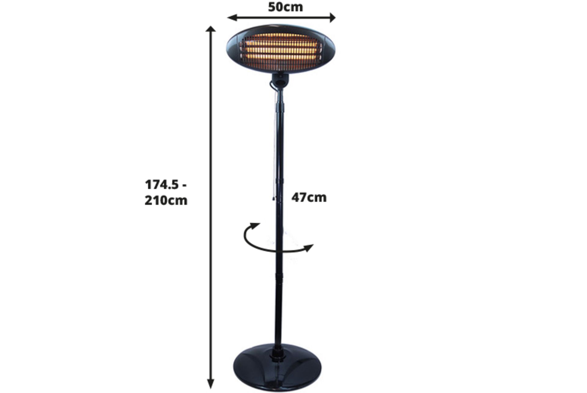 FREE DELIVERY - 2KW ELECTRIC PATIO HEATER - Image 2 of 2