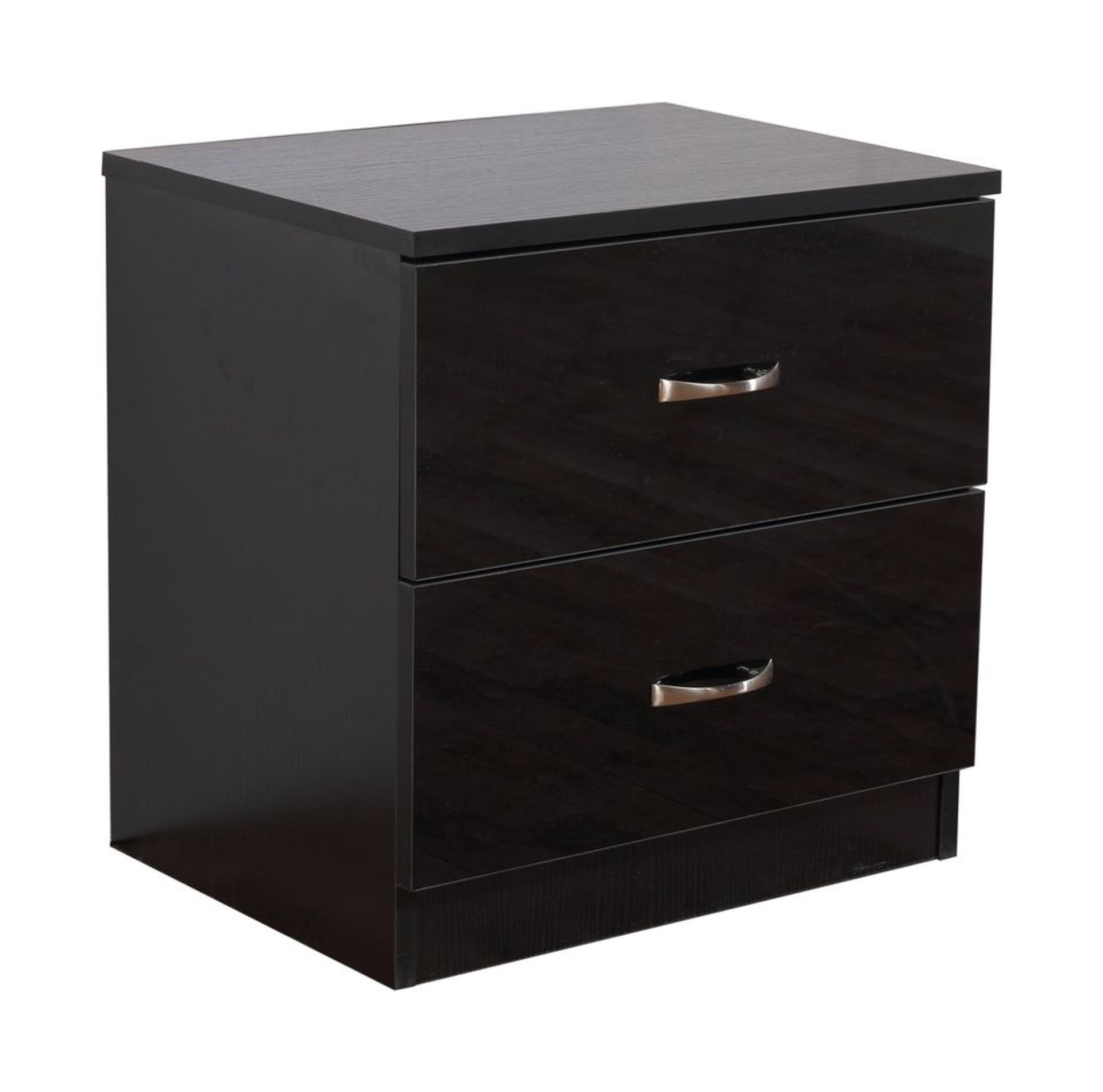 4 X BRAND NEW 2 DRAWER BEDSIDE WITH HIGH GLOSS FRONTS - BRAND NEW BOXED