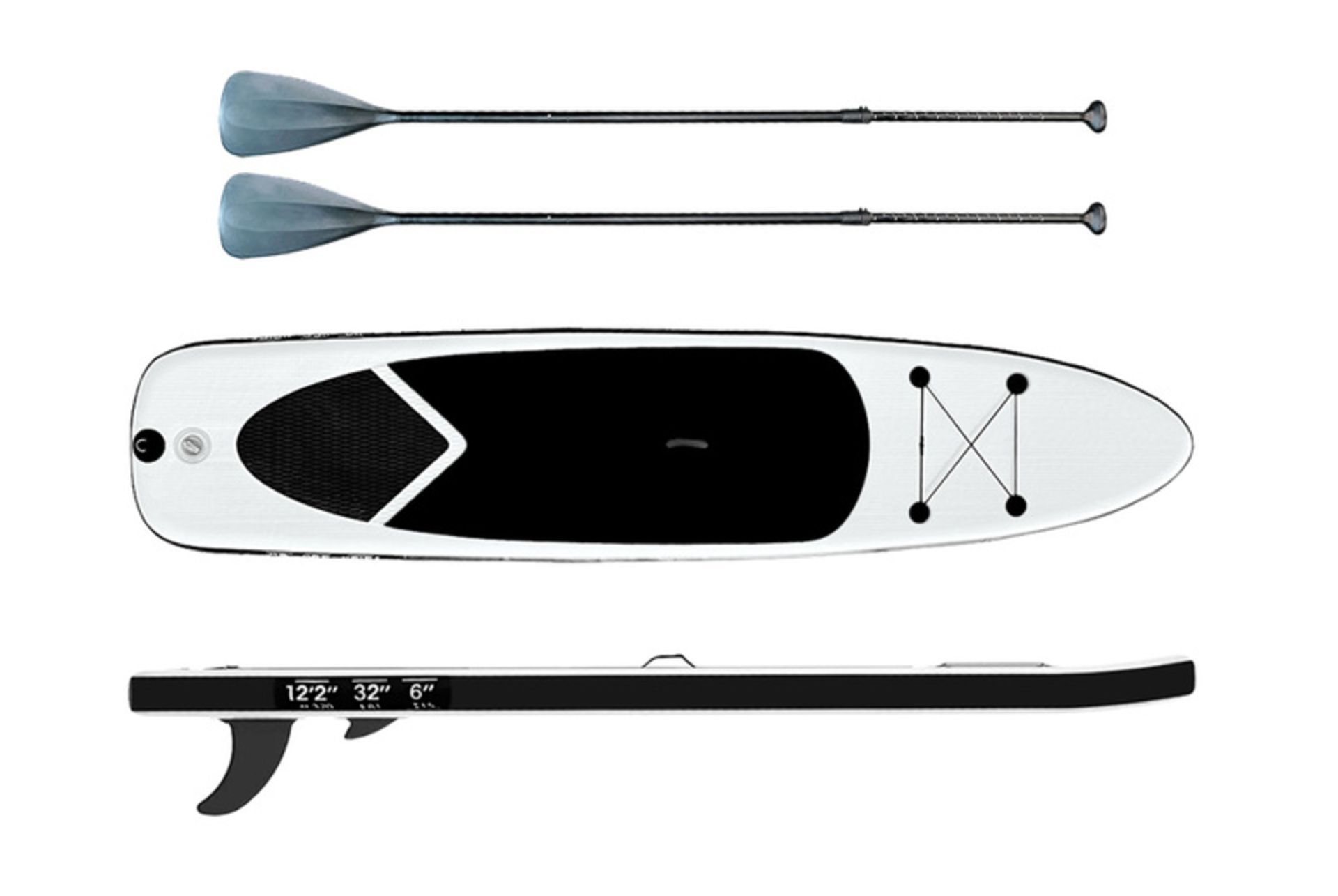 FREE DELIVERY - LARGE 2-PERSON INFLATABLE PADDLE BOARD W/ ACCESSORIES - BLACK