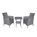 FREE DELIVERY - JOB LOT OF 5X 2-SEATER RATTAN BISTRO GARDEN FURNITURE SET - GREY