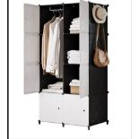 1 X BRAND NEW STOCK PORTABLE WARDROBE BLACK AND WHITE 10 CUBE