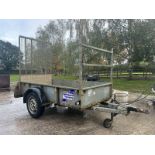 IFOR WILLIAMS GD84 SINGLE AXLE BRAKED TRAILER WITH HIGH DROP DOWN RAMP