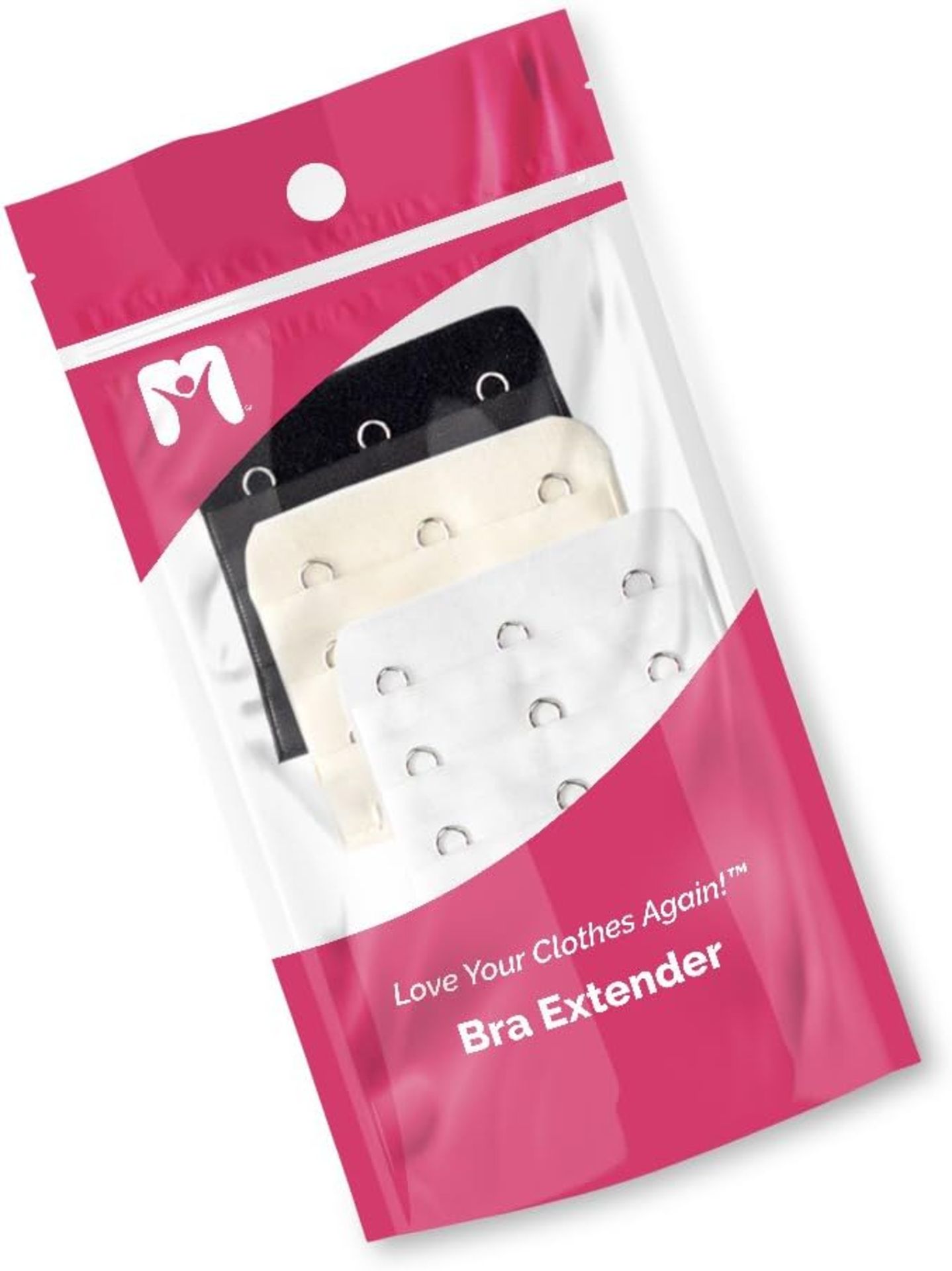 250 X NEW BW DOUBLE WIDTH BRA EXTENDERS - 3 PACK