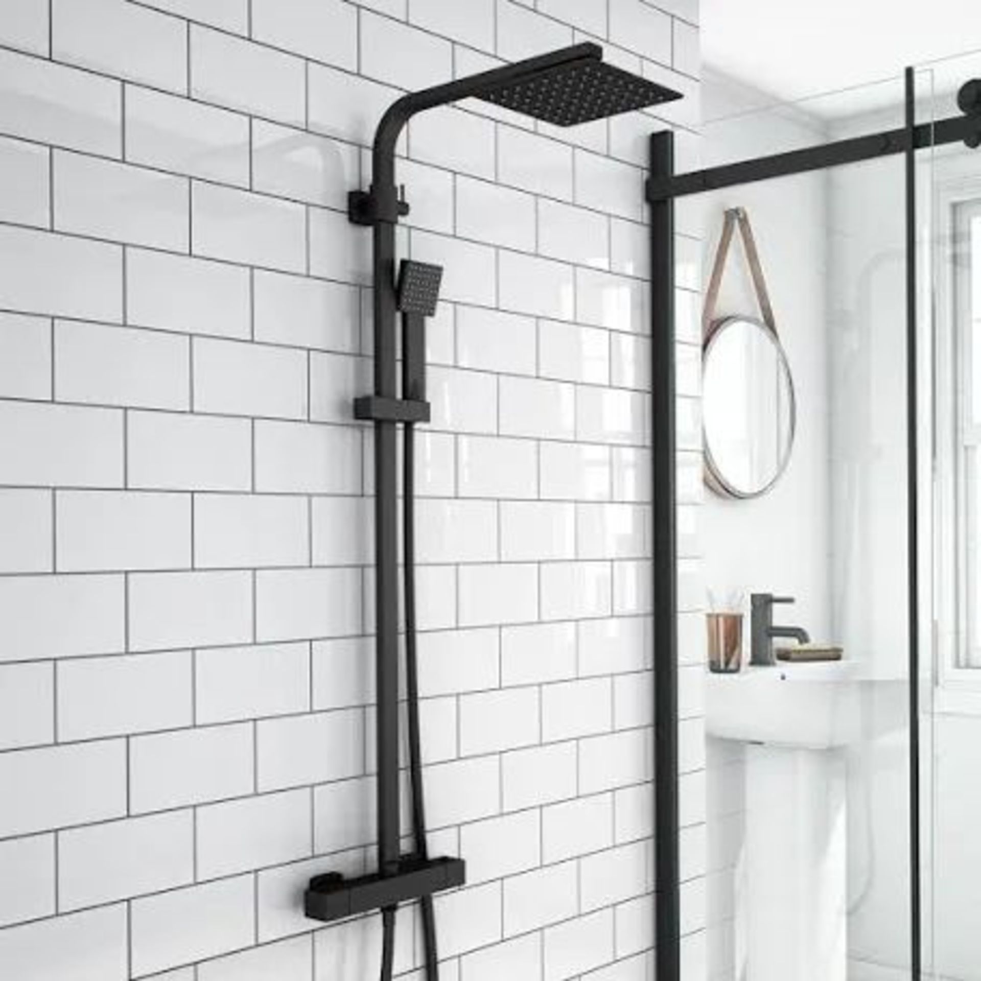 3 X NEW MATT BLACK THERMOSTATIC SHOWERS