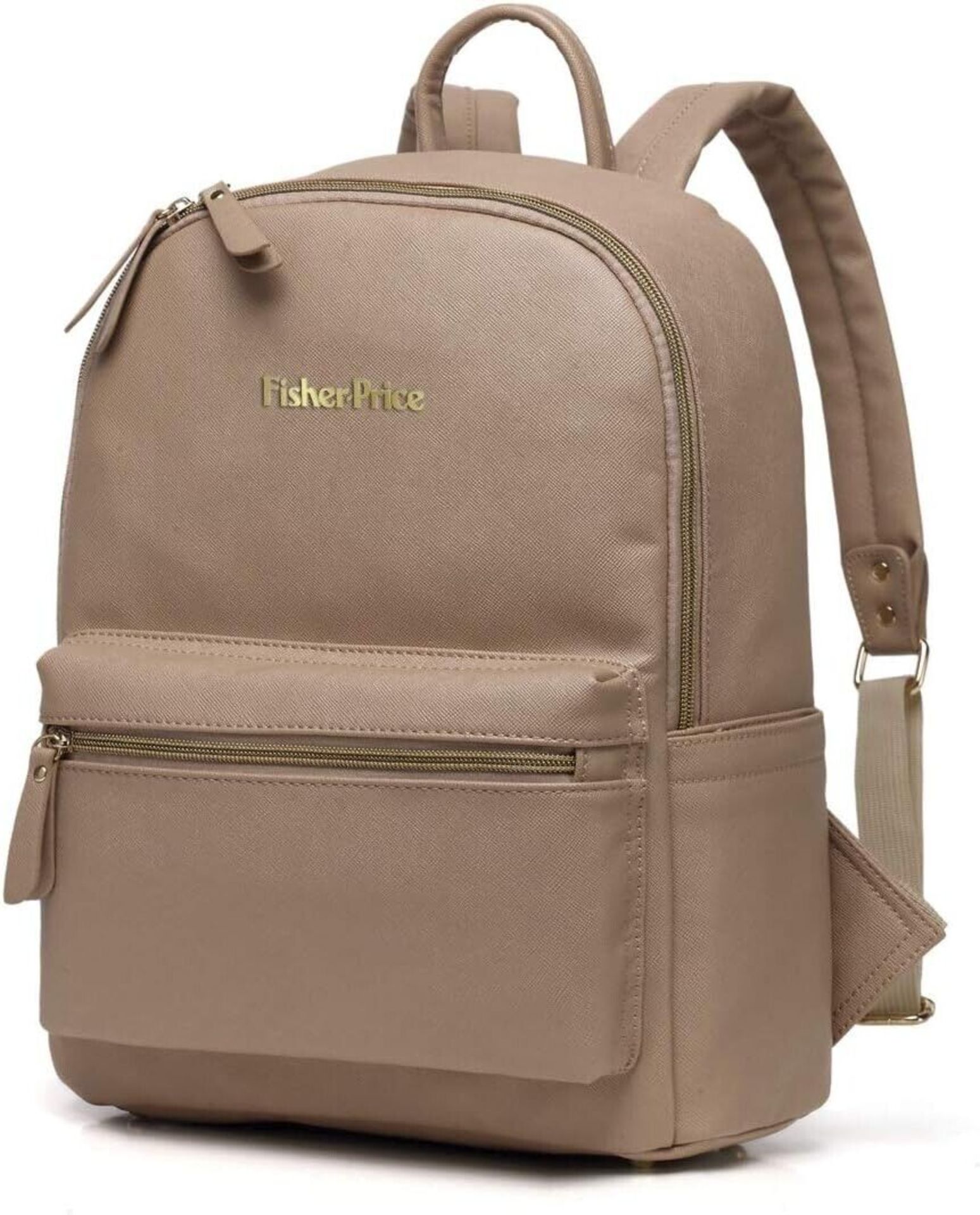 25 X NEW FP BACKPACK+ACC 27X17X38 BEIGE FAUX LEATHER