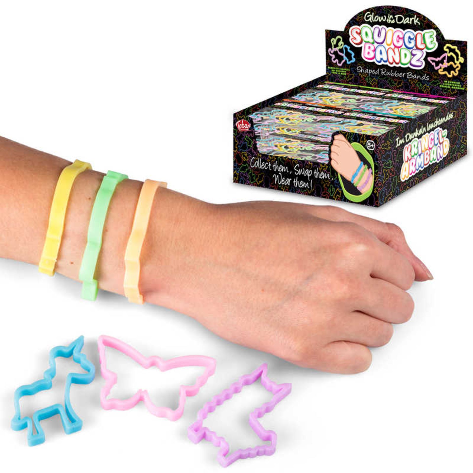 1000 X GLOW IN THE DARK SQUIGGLE BANDZ