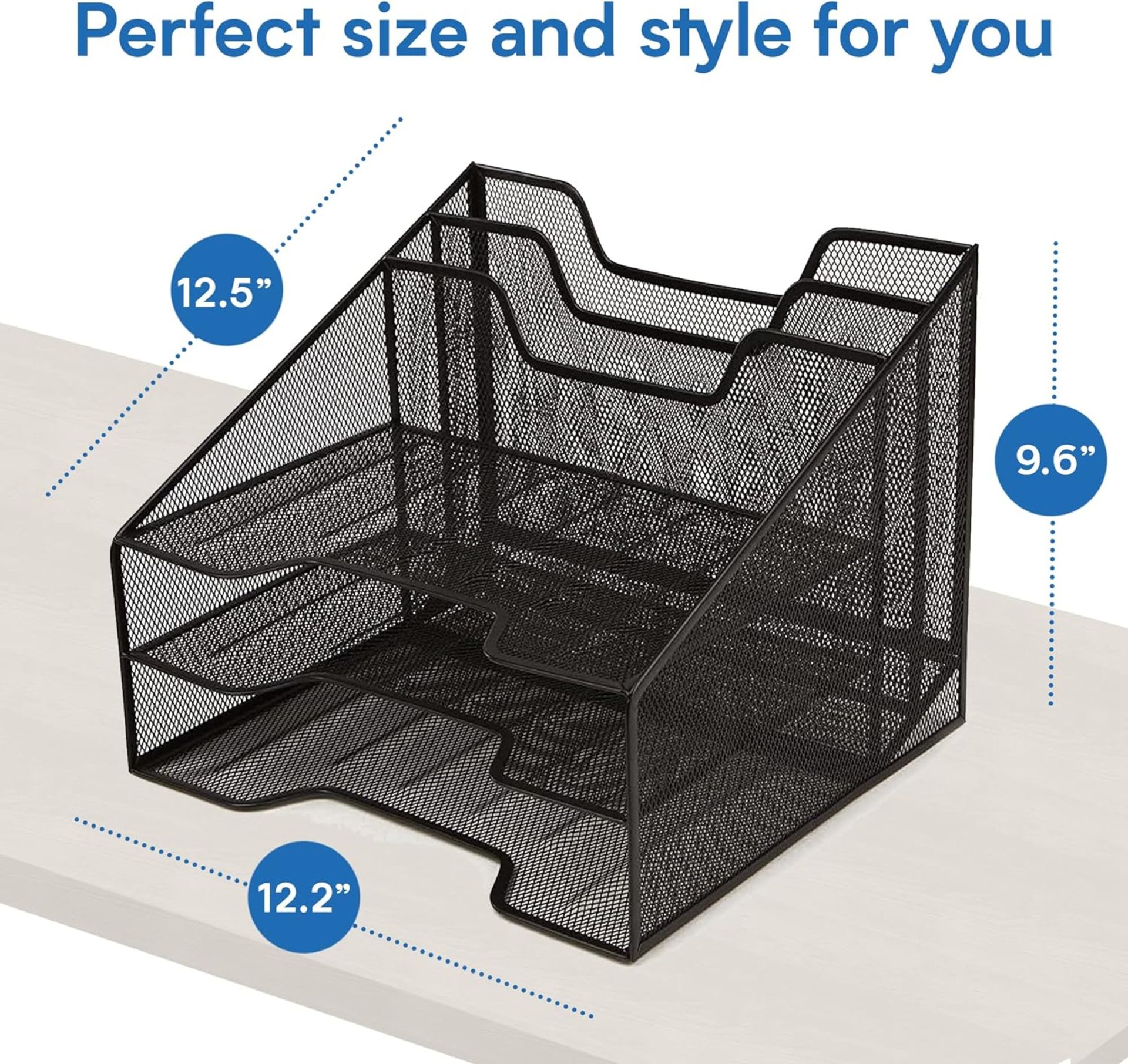 FULL PALLET OF HALTER STEEL MESH 5 COMPARTMENT MESH ORGANIZER BLACK - Image 4 of 5