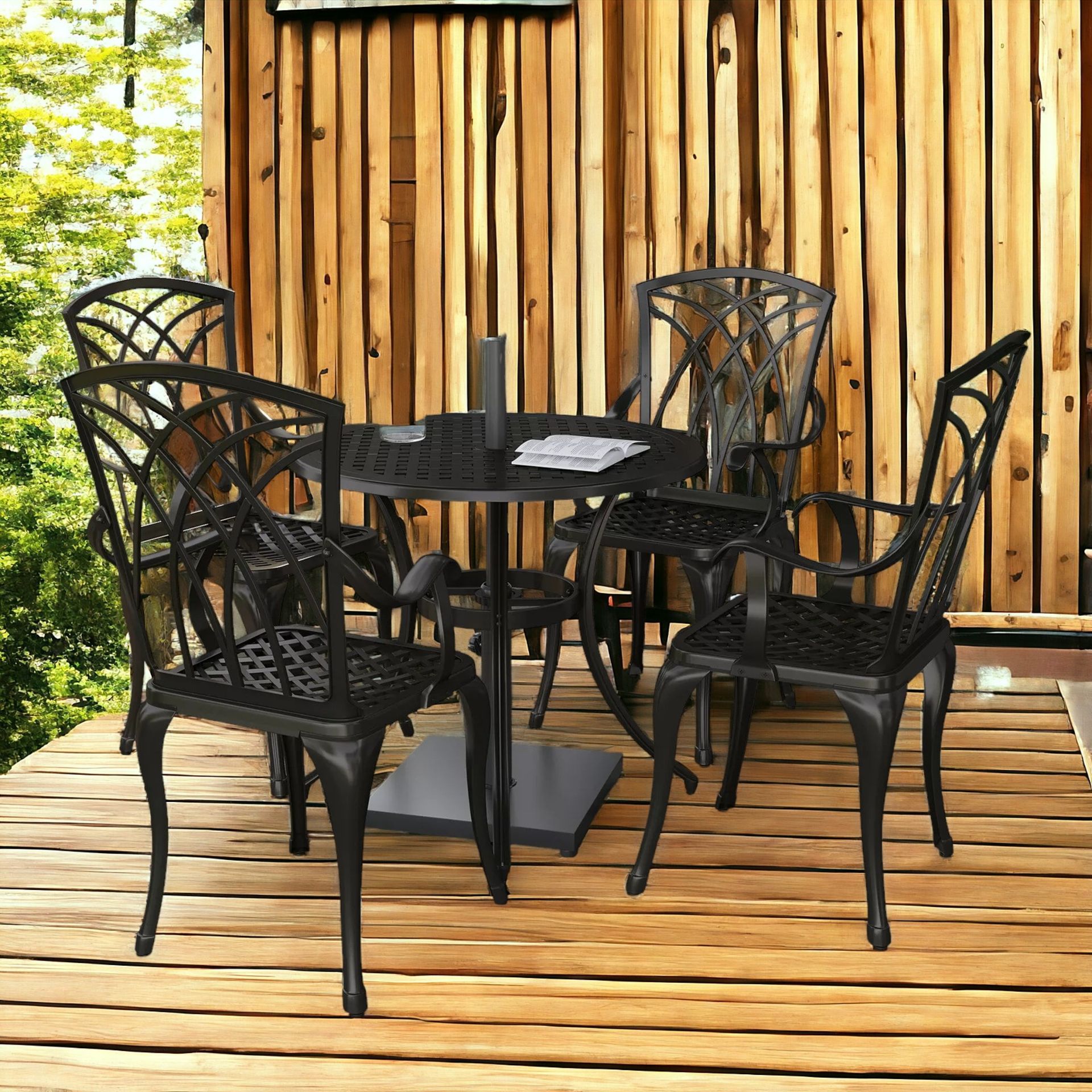 FREE DELIVERY-BRAND NEW 5 PCS COFFEE TABLE CHAIRS OUTDOOR GARDEN FURNITURE SET W - Image 2 of 3