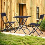 FREE DELIVERY- BRAND NEW 3PC BISTRO SET RATTAN FURNITURE OUTDOOR GARDEN FOLDING CHAIR TABLE