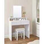 VASAGLE DRESSING TABLE WITH LARGE RECTANGULAR MIRROR, MAKEUP TABLE