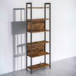 FREE DELIVERY - BRAND NEW BOOKCASE SHELVING UNIT BOOKSHELF RUSTIC BROWN AND BLACK