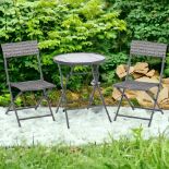 FREE DELIVERY - BRAND NEW 3 PCS PATIO WICKER BISTRO SET FOLDABLE TABLE AND CHAIR SET FOR OUTDOOR