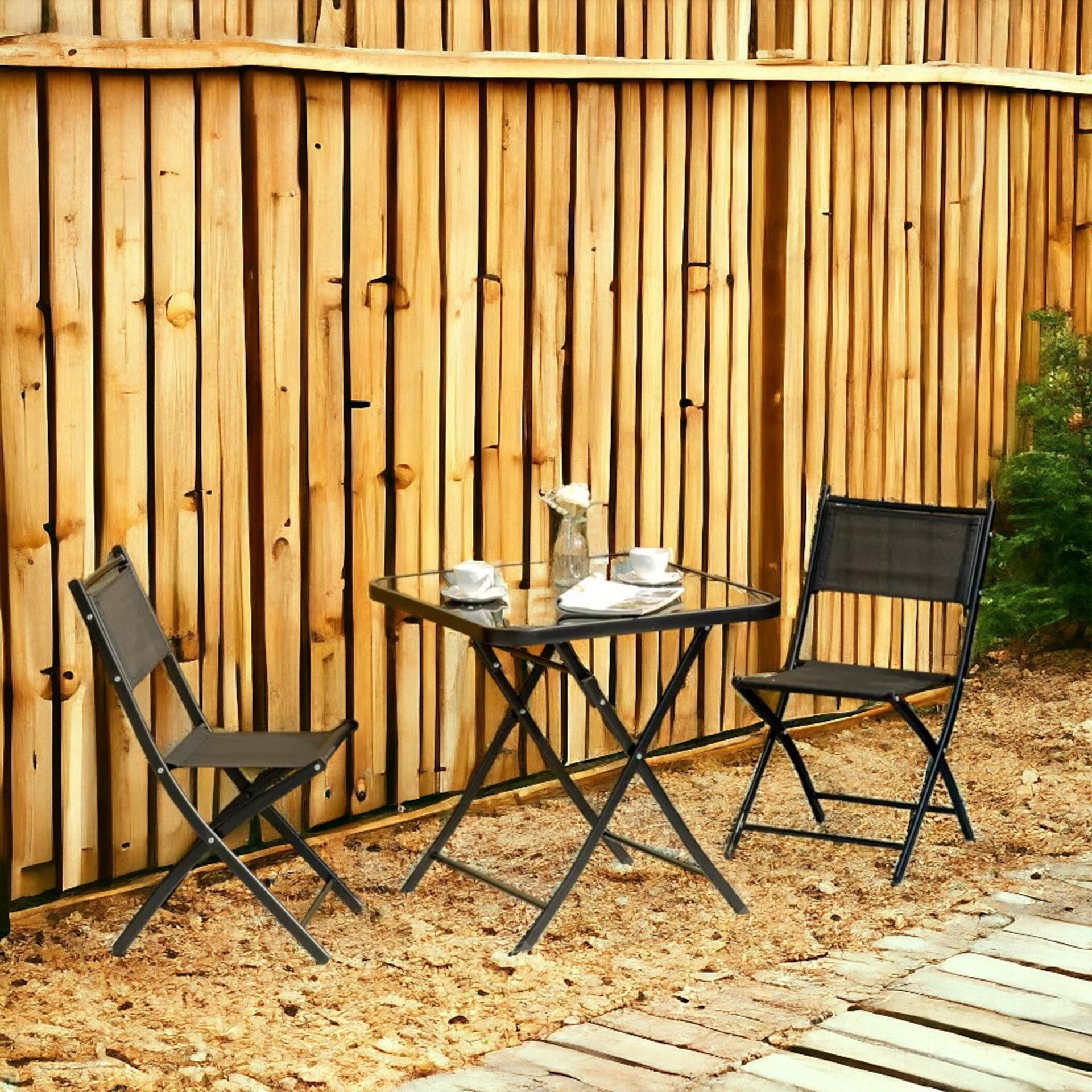 FREE DELIVERY - BRAND NEW 3PCS GARDEN BISTRO SET FOLDING TABLE AND 2 CHAIRS OUTDOOR FURNITURE