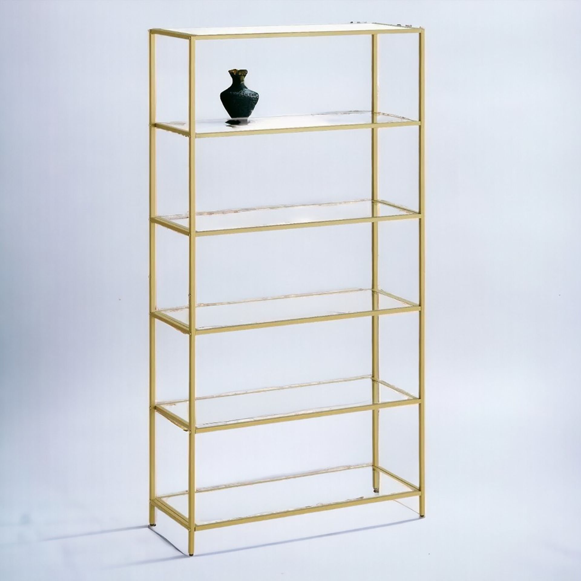 FREE DELIVERY - BRAND NEW 6-TIER GLASS SHELF BOOKSHELF STORAGE RACK TEMPERED