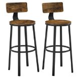 FREE DELIVERY - BRAND NEW SET OF 2 TALL BAR STOOLS, BAR CHAIRS WITH BACKREST