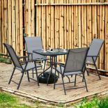 FREE DELIVERY - BRAND NEW 5PCS CLASSIC OUTDOOR DINING SET STEEL FRAMES W/ 4 CHAIRS COFFEE TABLE