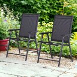 FREE DELIVERY- BRAND NEW 2-PCS GARDEN ARMCHAIRS OUTDOOR PATIO FOLDING MODERN FURNITURE BLACK