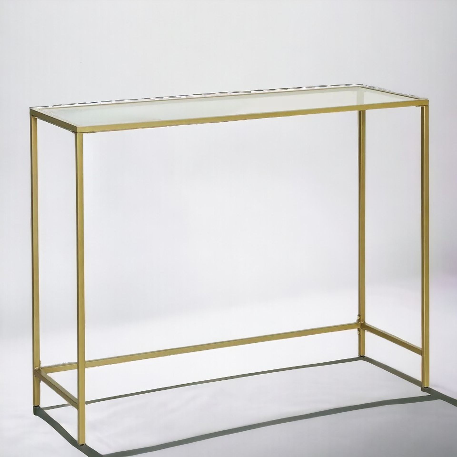 FREE DELIVERY - BRAND NEW VASAGLE CONSOLE TABLE TEMPERED GLASS TABLE METAL FRAME