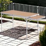 FREE DELIVERY -BRAND NEW 4FT ALUMINIUM PICNIC TABLE W/SIDE DESKTOP OUTDOOR BBQ PARTY