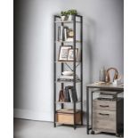 FREE DELIVERY - BRAND NEW BOOKCASE 6-TIER BOOKSHELF STORAGE SHELVING DISPLAY RACK GREIGE BLACK