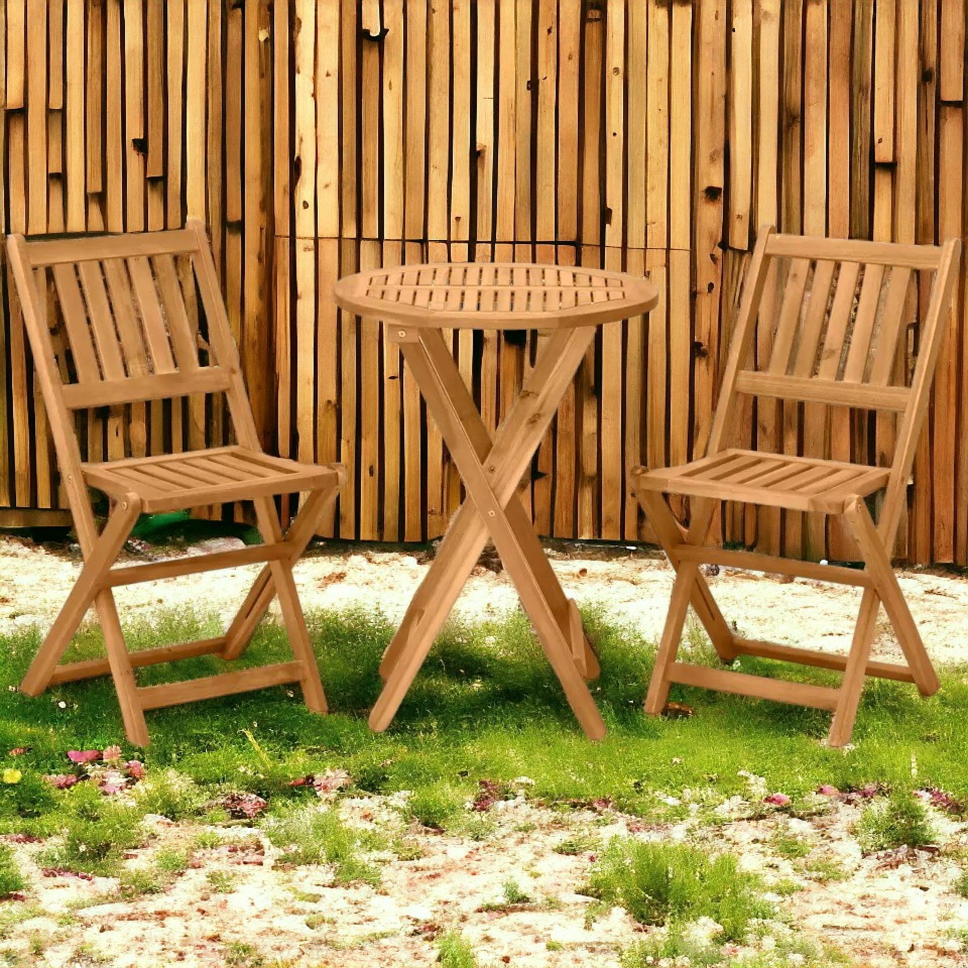 FREE DELIVERY - BRAND NEW FOLDING PATIO BISTRO SET OF 3 DINING TABLE SET WITH 2 FOLDABLE CHAIRS