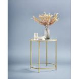 FREE DELIVERY - BRAND NEW VASAGLE END TABLE SIDE TABLE TEMPERED GLASS WITH GOLDEN METAL FRAME