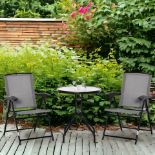 FREE DELIVERY - BRAND NEW PATIO BISTRO SET FOLDING CHAIRS GARDEN COFFEE TABLE FOR BALCONY GREY