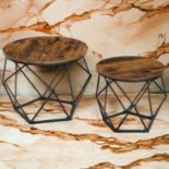FREE DELIVERY - BRAND NEW SET OF 2 ROUND SIDE TABLES COFFEE TABLES SIDE END