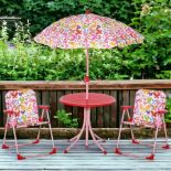 FREE DELIVERY - BRAND NEW KIDS FOLDING PICNIC TABLE CHAIR SET BUTTERFLY PATTERN OUTDOOR PARASOL