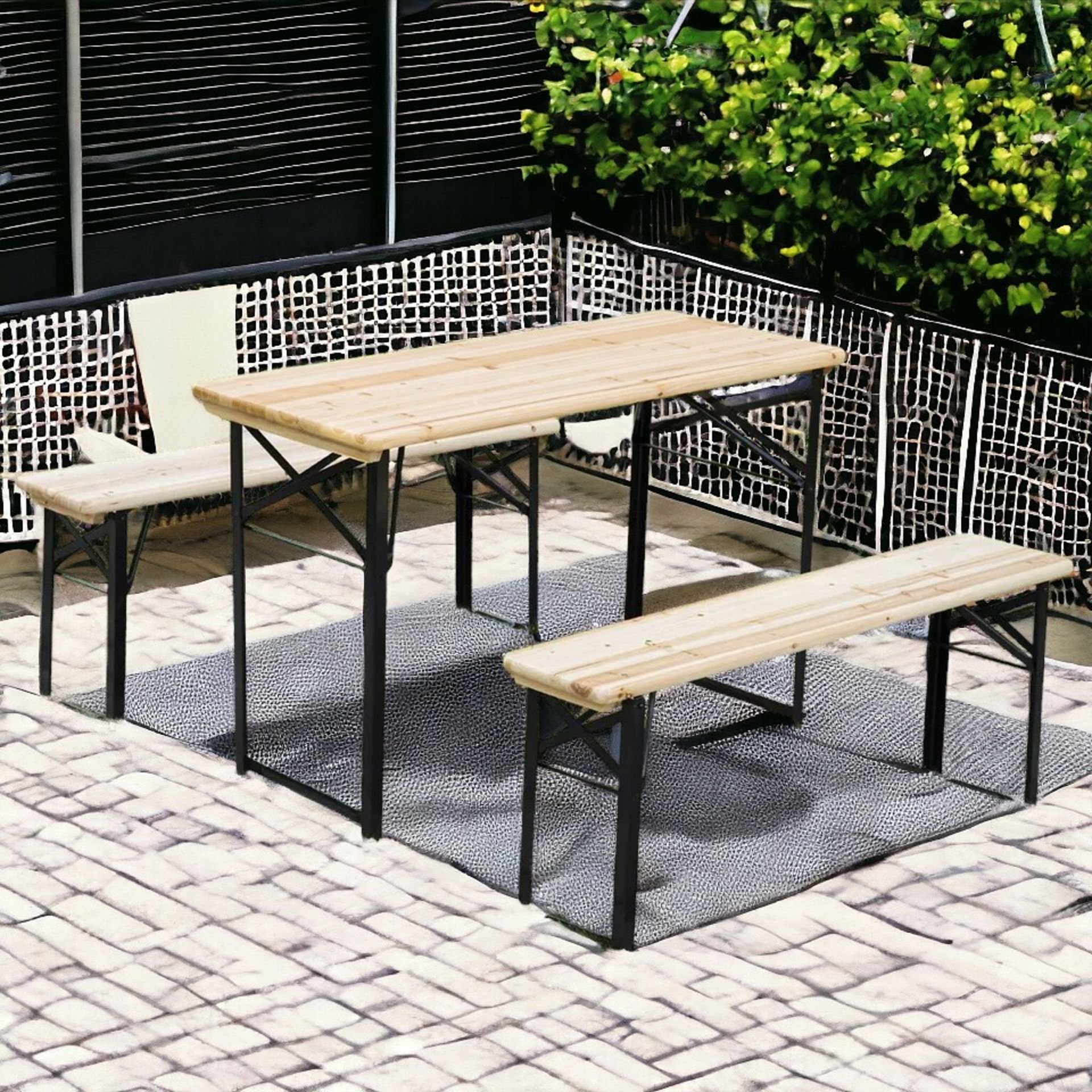 FREE DELIVERY - BRAND NEW OUTDOOR PICNIC TABLE PORTABLE FOLDING CAMPING PATIO BEER TABLE SET