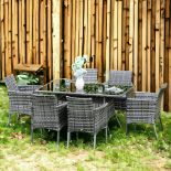 FREE DELIVERY - BRAND NEW 7PC RATTAN GARDEN FURNITURE DINING SET