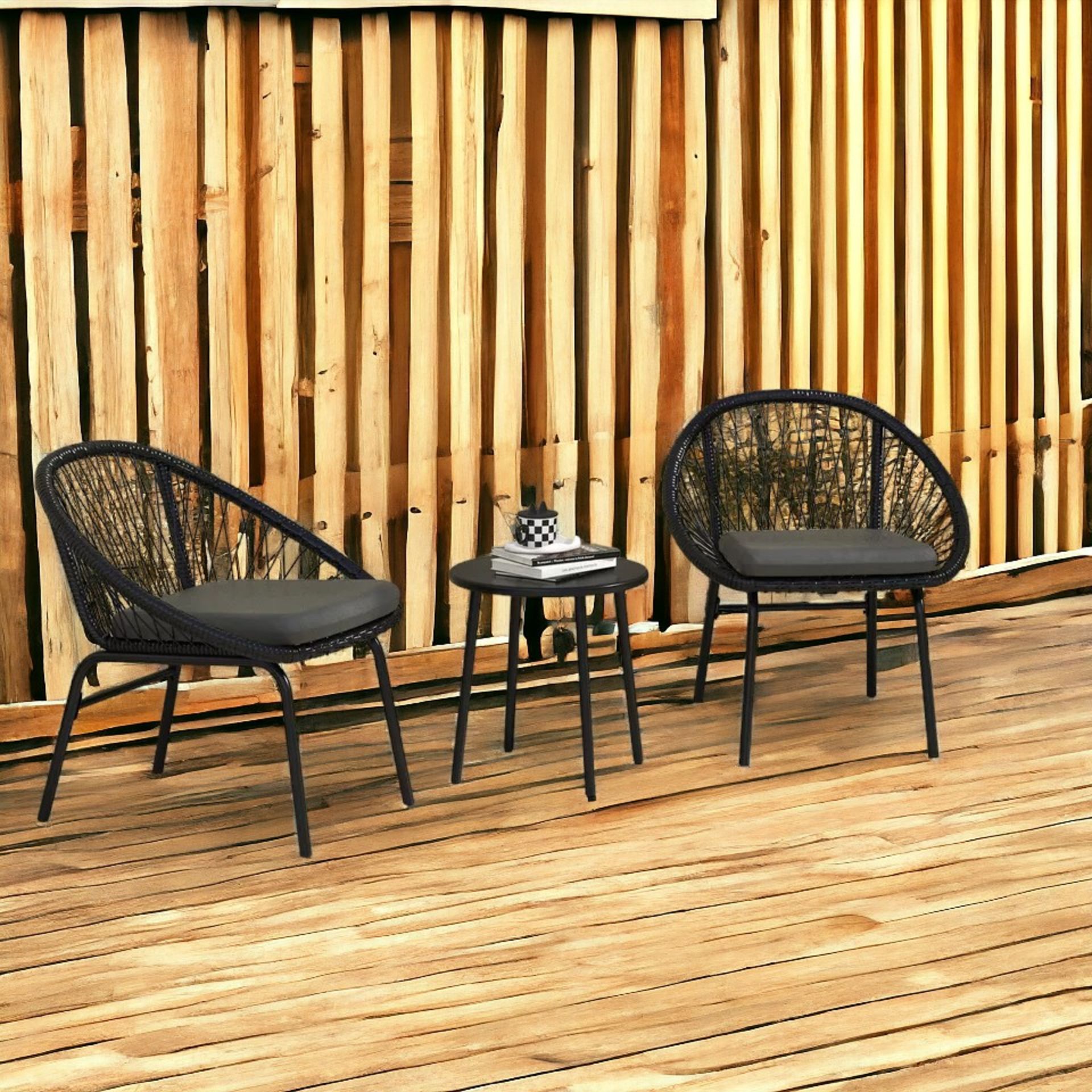 FREE DELIVERY - BRAND NEW 3 PIECE GARDEN FURNITURE SET, BISTRO SET W/ 2 CHAIRS & 1 COFFEE TABLE