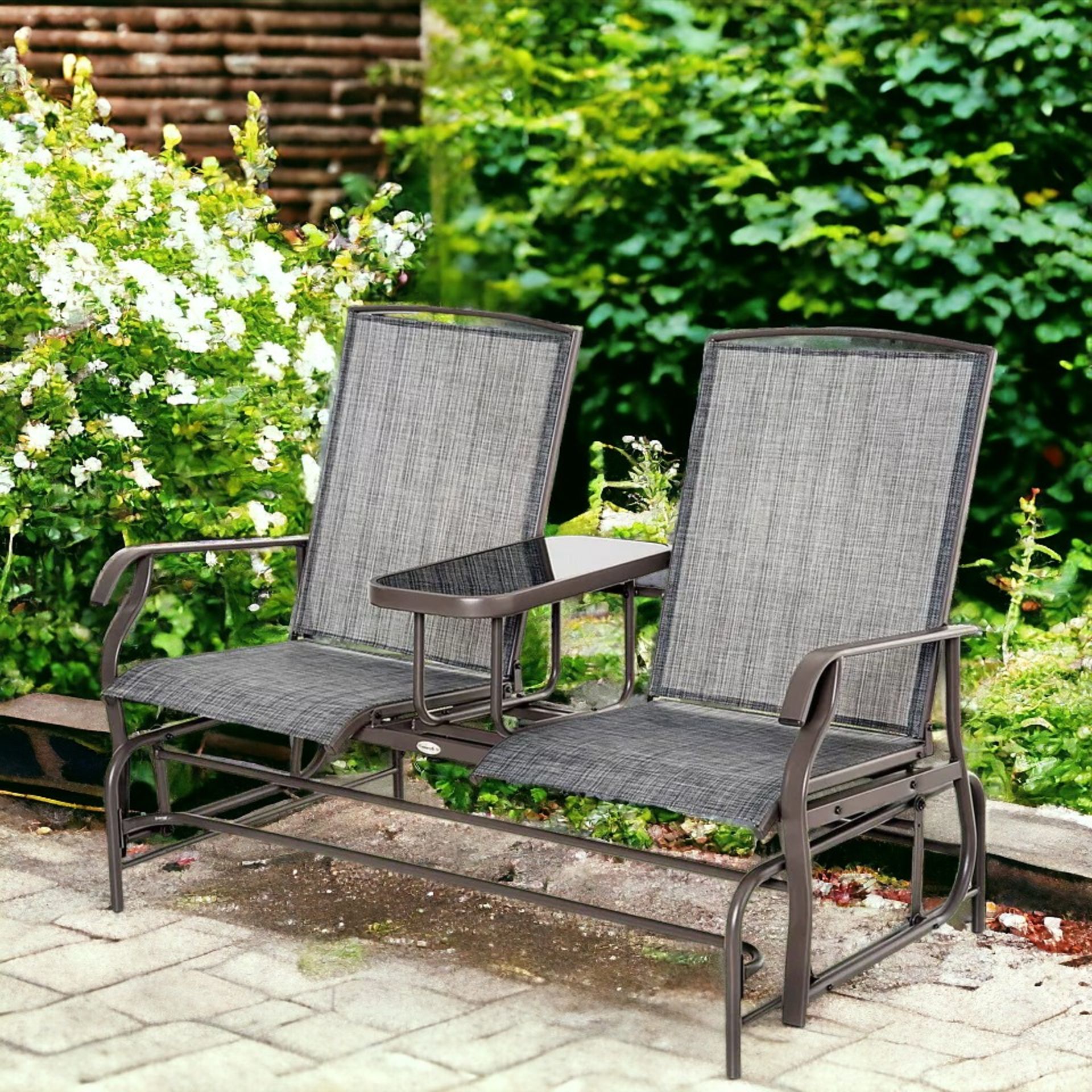 FREE DELIVERY - BRAND NEW 2 SEATER ROCKER DOUBLE ROCKING CHAIR LOUNGER OUTDOOR GARDEN FURNITURE