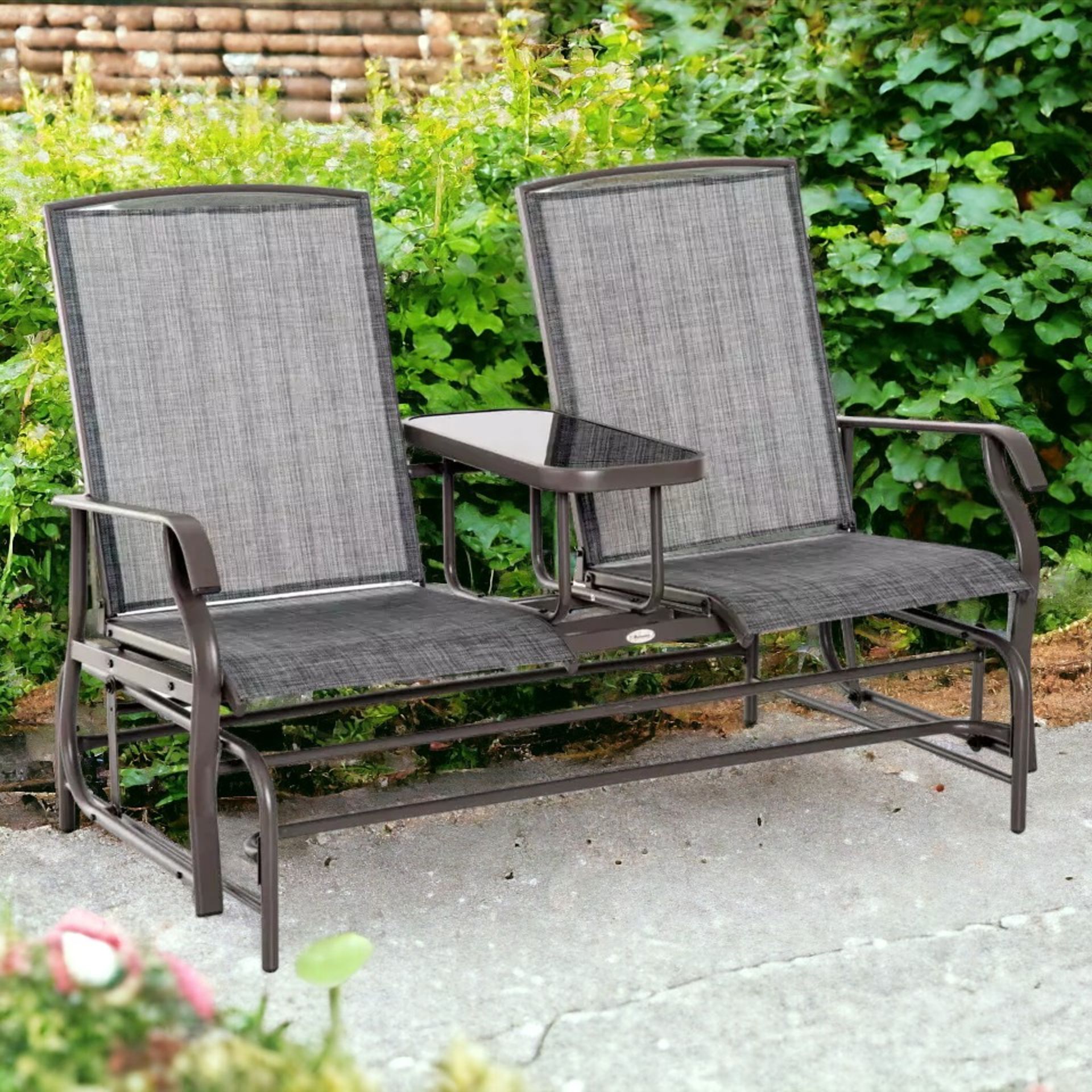 FREE DELIVERY - BRAND NEW 2 SEATER ROCKER DOUBLE ROCKING CHAIR LOUNGER OUTDOOR GARDEN FURNITURE - Image 2 of 2