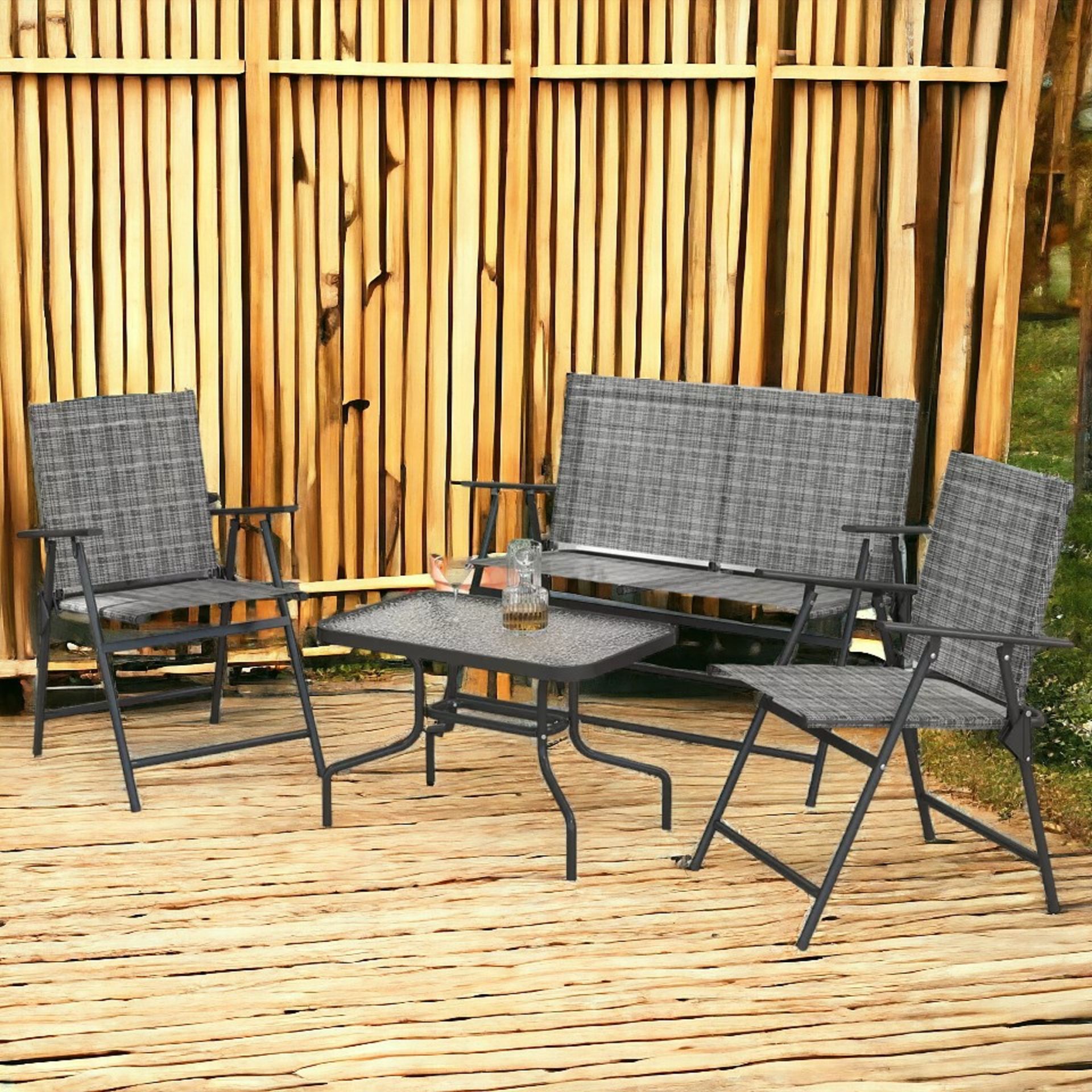 FREE DELIVERY - BRAND NEW PATIO FURNITURE SET, GARDEN SET W/ TABLE, FOLDABLE CHAIRS, A LOVESEAT - Bild 2 aus 2