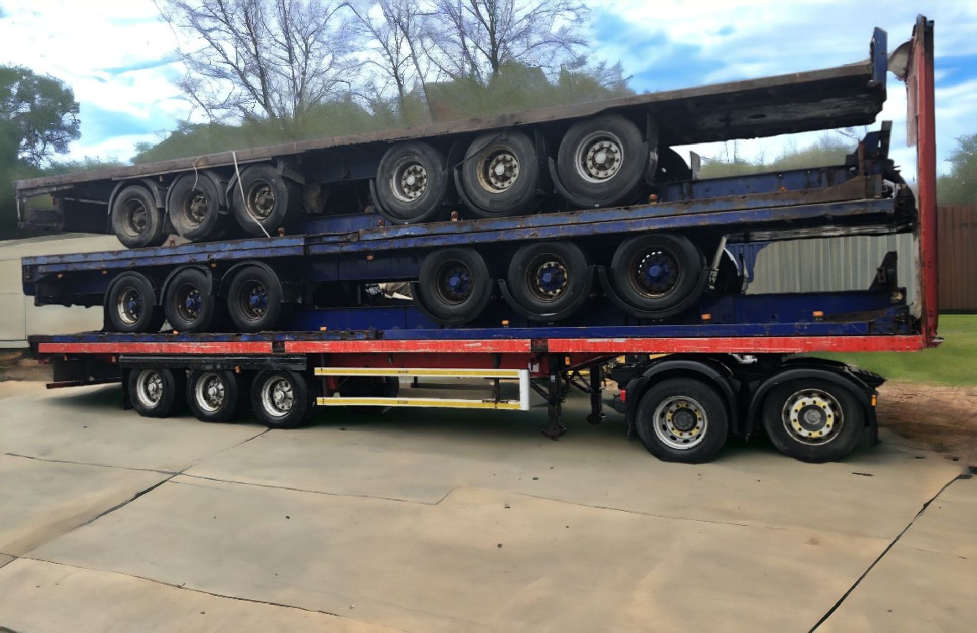 STACK OF 5 X 13.6 METRE FLAT TRAILORS WITH BPW AXL - Image 3 of 9