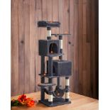 FREE DELIVERY - BRAND NEW CAT TREE 155 CM CAT TOWER PLUSH MULTI-LEVEL CAT CONDO SMOKY GREY PCT192G01