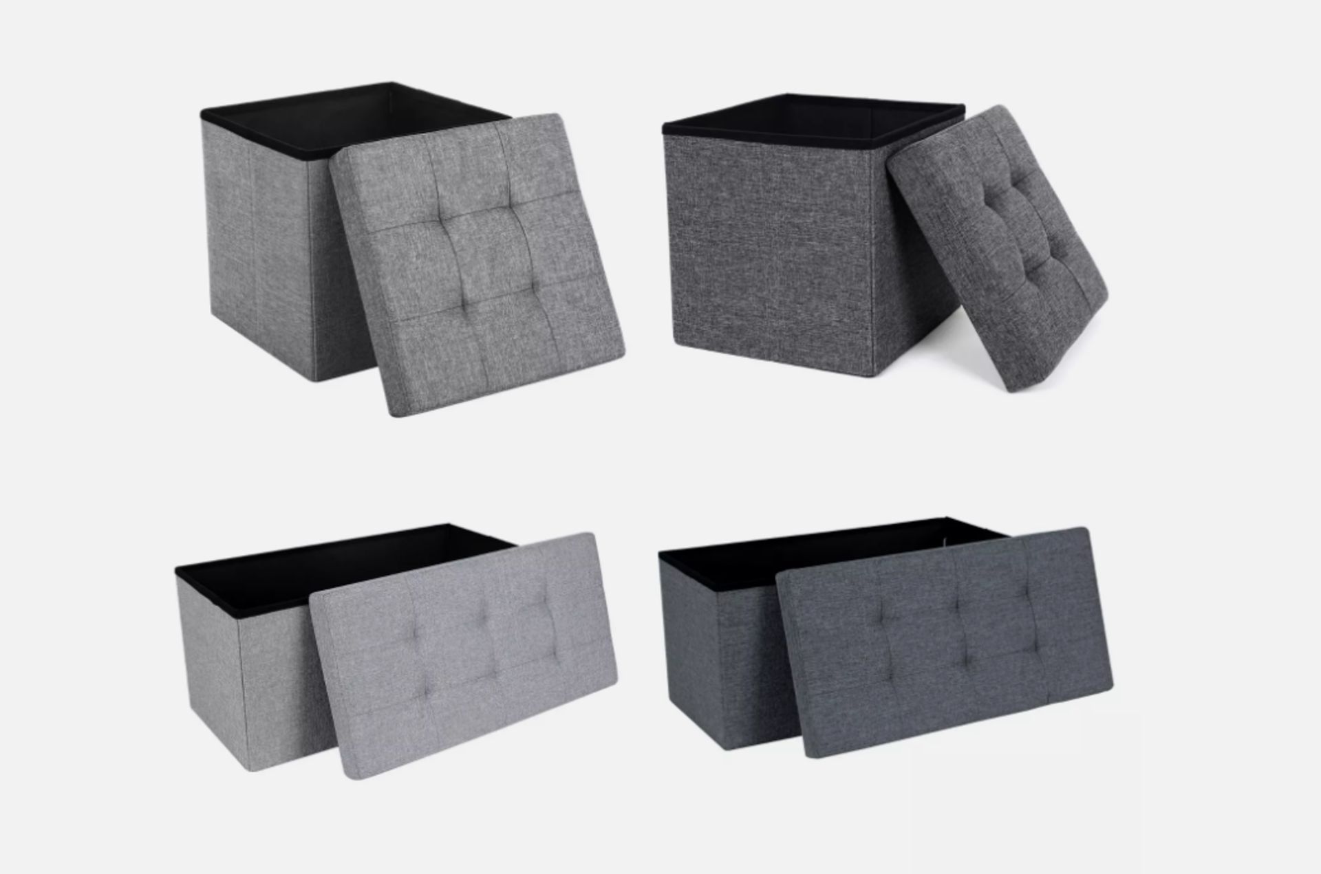 FREE DELIVERY - BRAND NEWSTORAGE OTTOMAN PADDED FOLDABLE BENCH CUBE BOX WITH 40L/80L