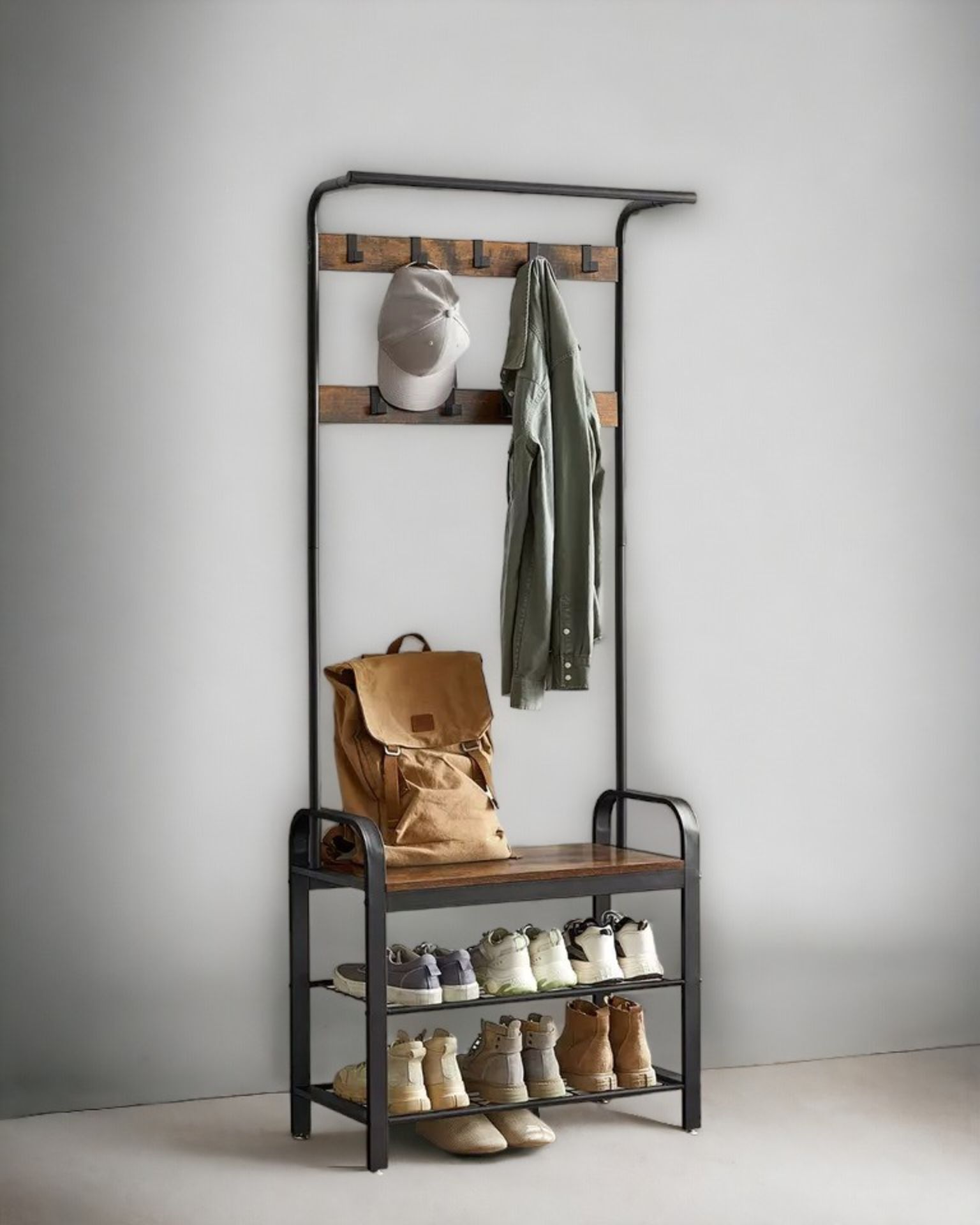 FREE DELIVERY - BRAND NEW VASAGLE COAT RACK STAND, FREE STANDING HALL TREE