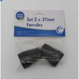 850 X NEW SET 2 X 37MM FERRULES - BLACK