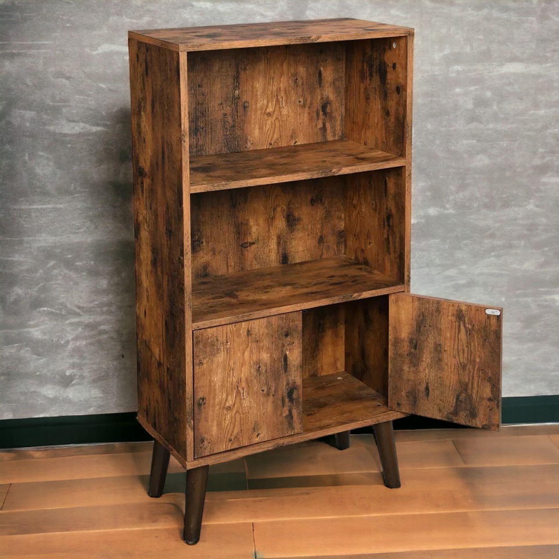 FREE DELIVERY - BRAND NEW RETRO BOOKCASE STORAGE CABINET SHELVES UNIT SHELVING DISPLAY STAND