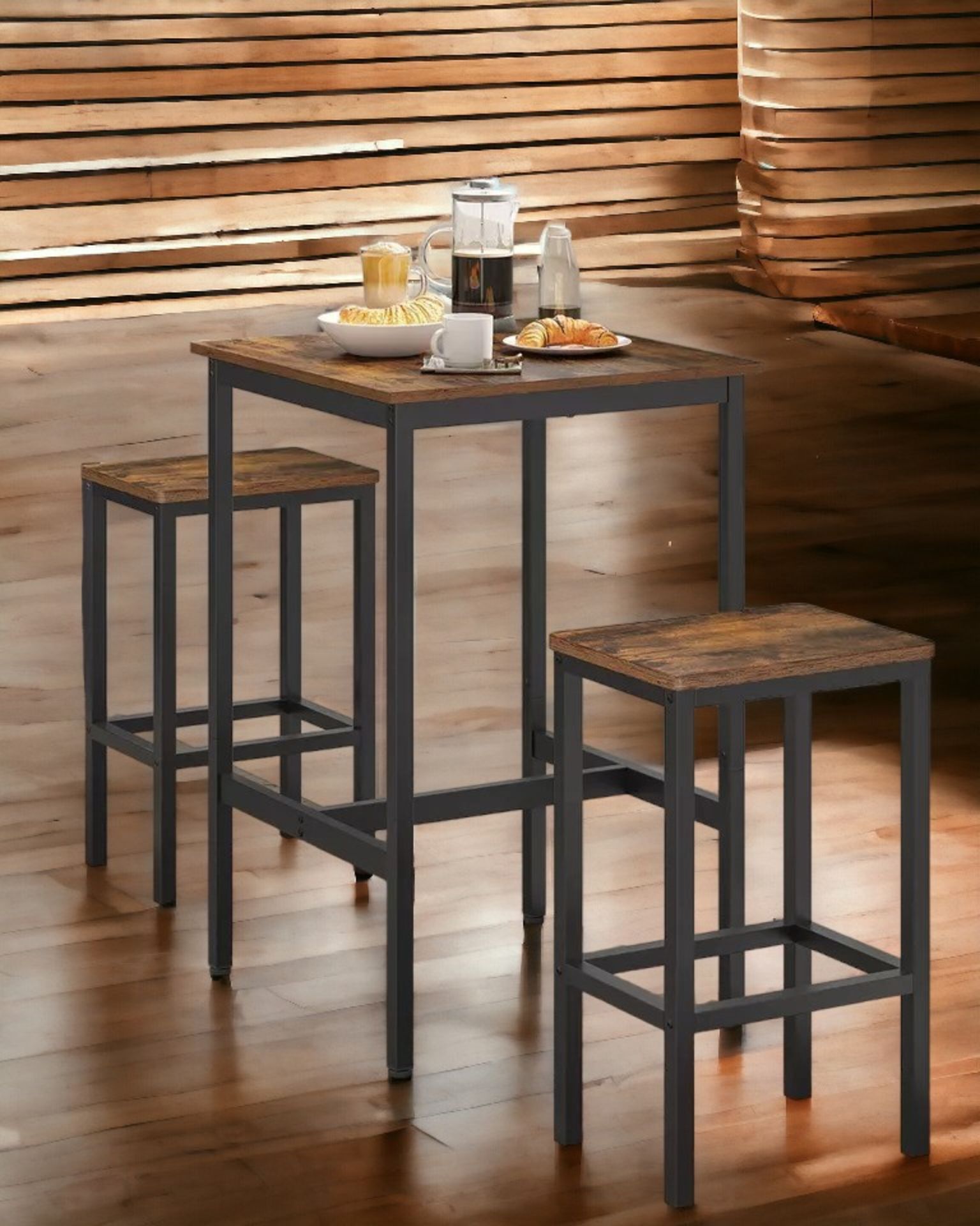 FREE DELIVERY - BRAND NEW DINING TABLE CHAIRS SET BAR TABLE STOOLS SET RUSTIC