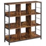FREE DELIVERY - BRAND NEW BOOKSHELF BOOKCASE COMPARTMENTS STORAGE SHELVING RUSTIC BROWN BLACK