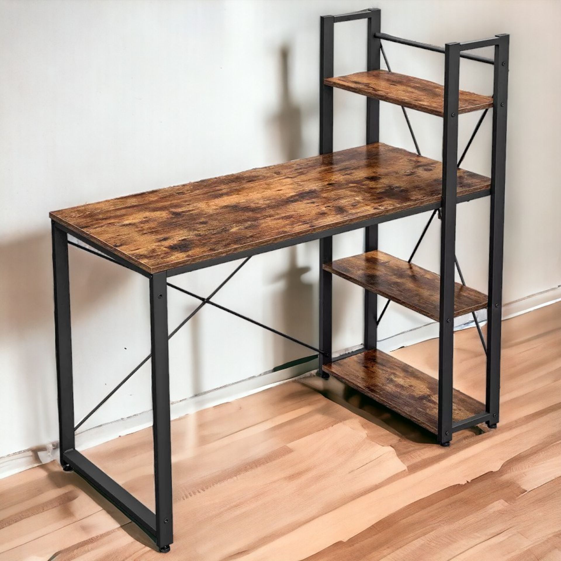 FREE DELIVERY - BRAND NEW COMPUTER DESK WOODEN WRITING DESK WORKSTATION +SHELVES