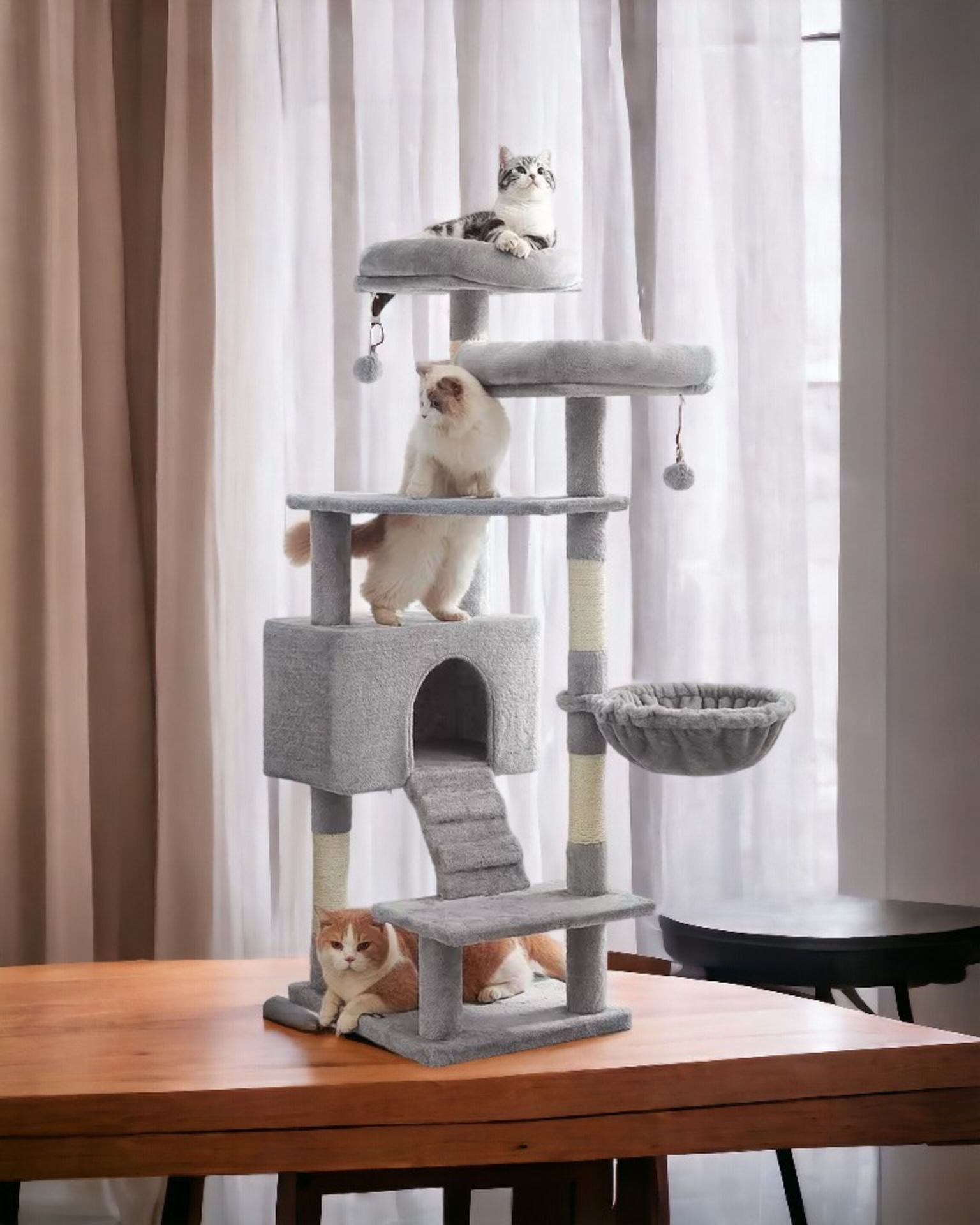 FREE DELIVERY - BRAND NEW FEANDREA CAT TREE, CAT TOWER 142 CM, CAT ACTIVITY CENTRE